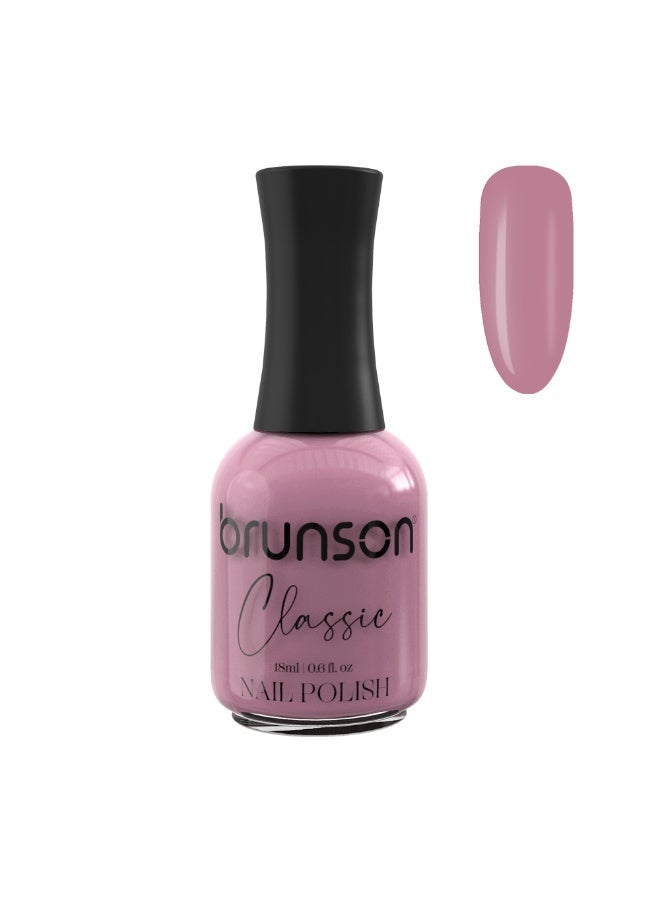 Brunson Classic Nail Polish 18ml Fast Dry Nail Lacquer Nail Harderner Normal Polish Glossy Gel Effect Quick Air Dry Long-Lasting Natural Nail Enamel Salon Quality Manicure Pedicure Regular Polish - Image 1